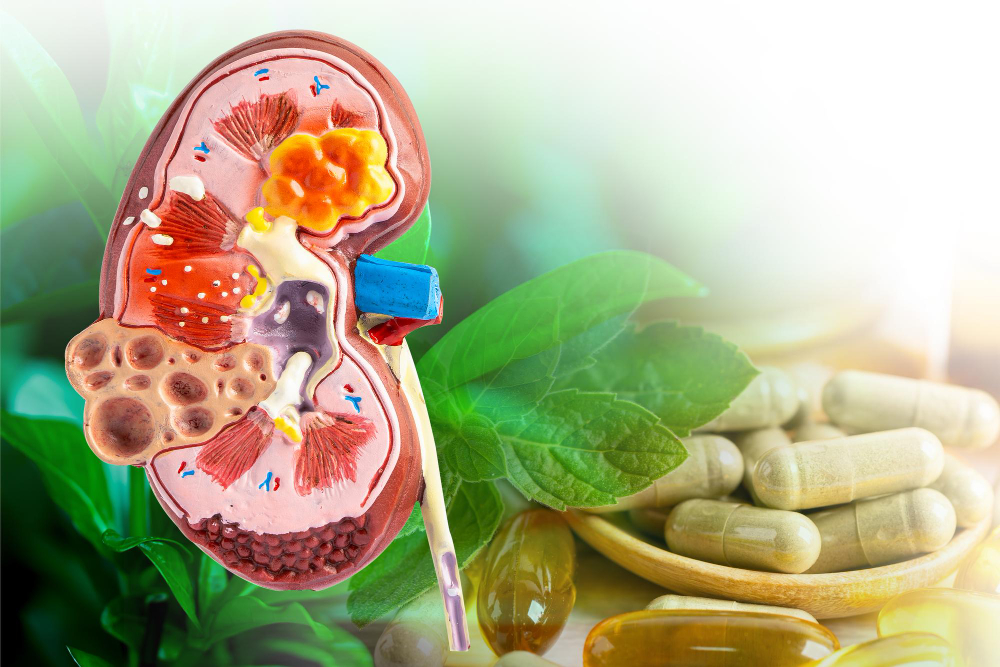 treatment-kidney-disease-with-drug-herb-background